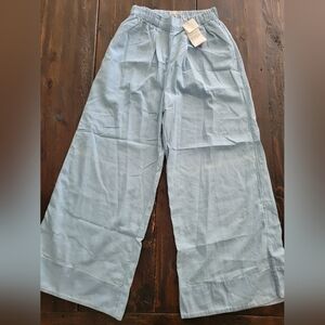 Light Blue Wide-Leg Pants:XS